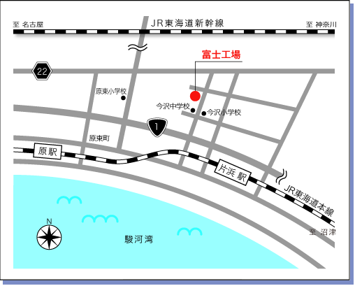 富士工場へのMAP