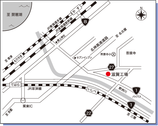 滋賀工場へのMAP